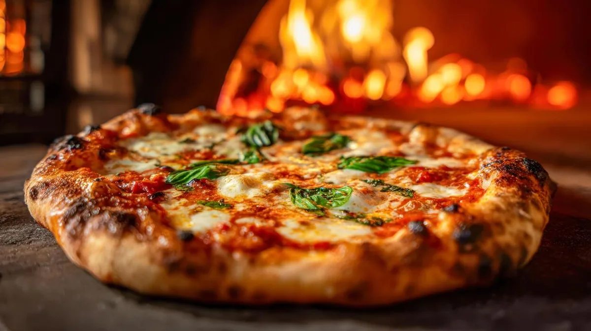 Fresh pizza from the oven